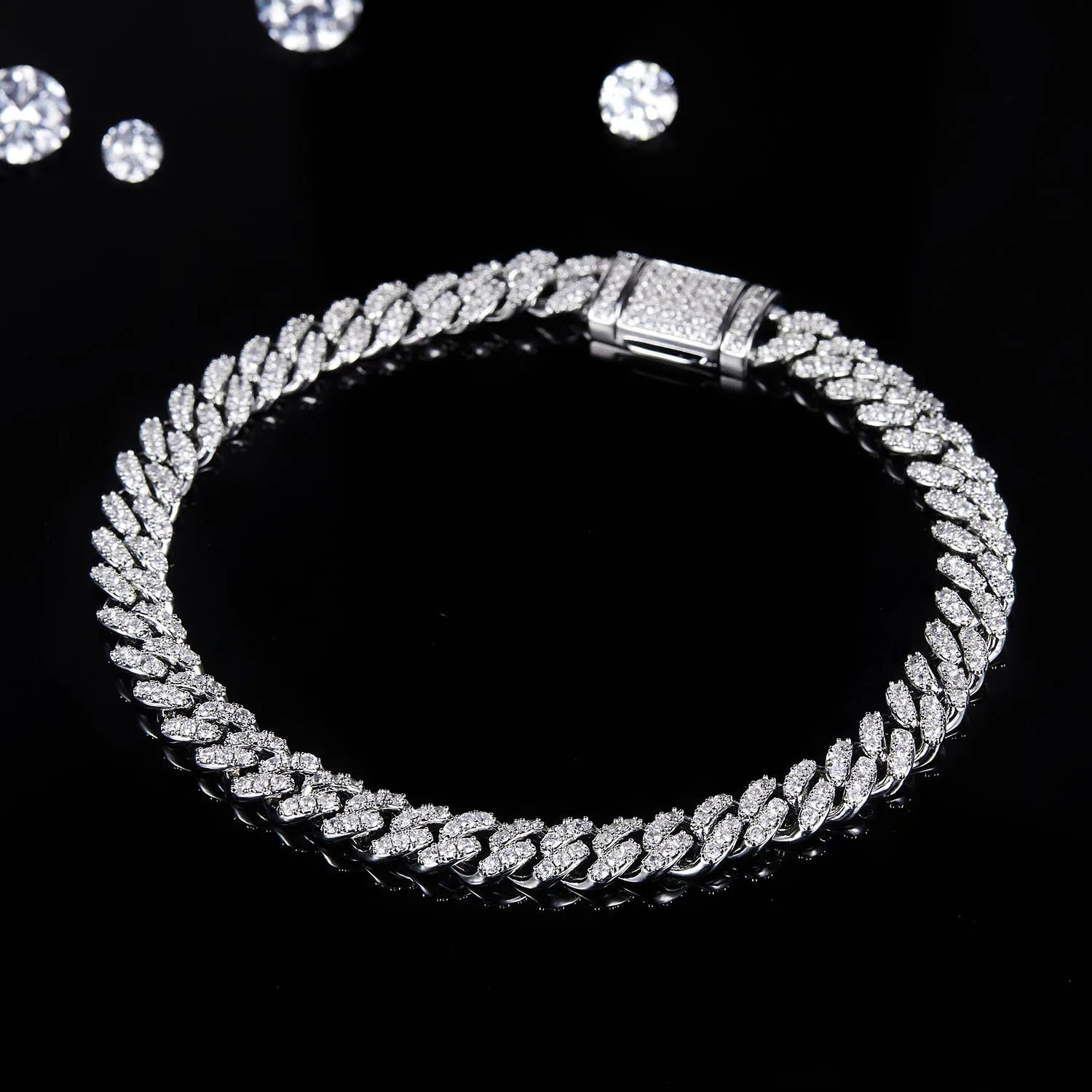Trendy Unique Moissanite Cuban Link Necklace| 6mm Hip Hop S925 Sterling Silver 18K Gold Plated Men Chain