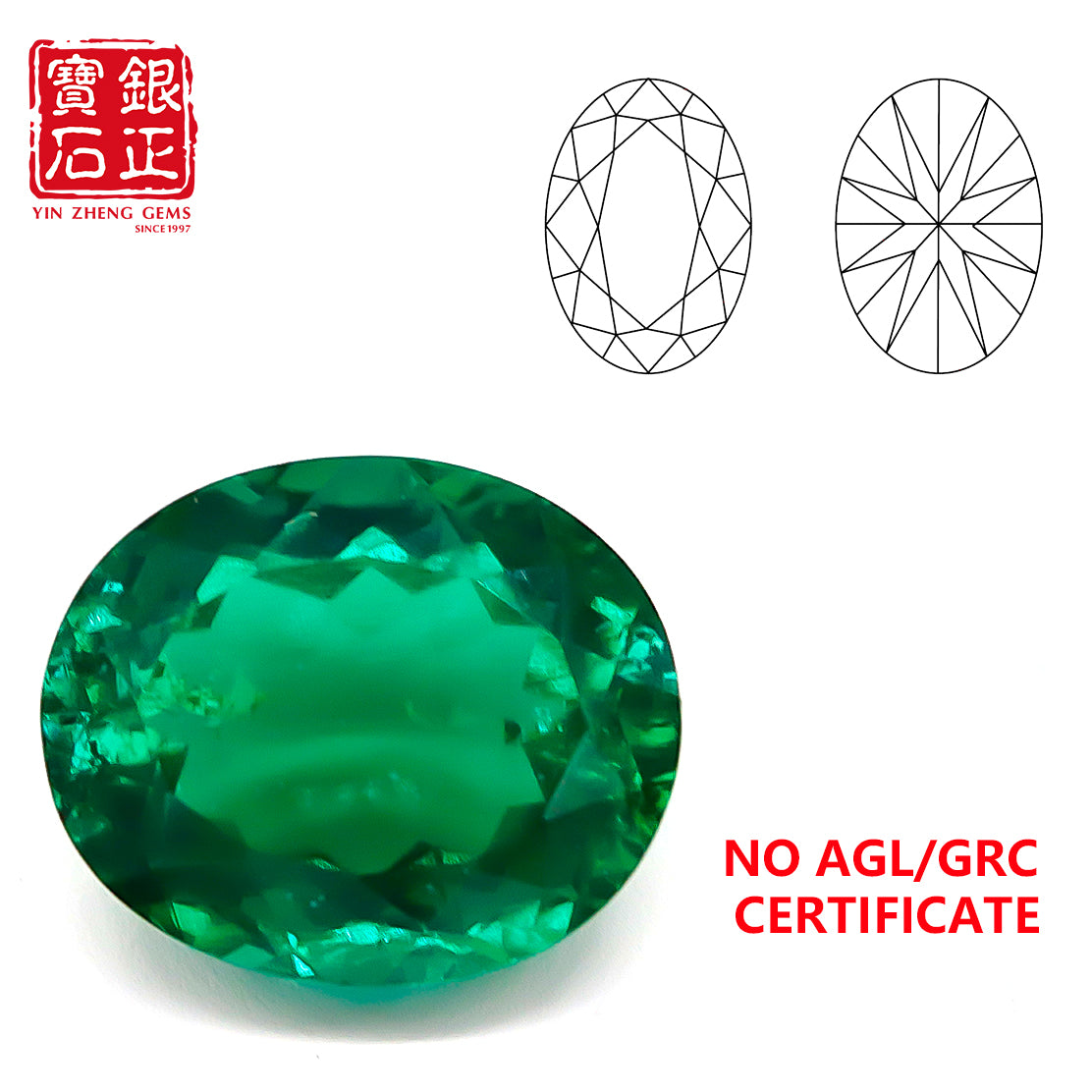 Lab Grown Zambia Emerald Oval Shape