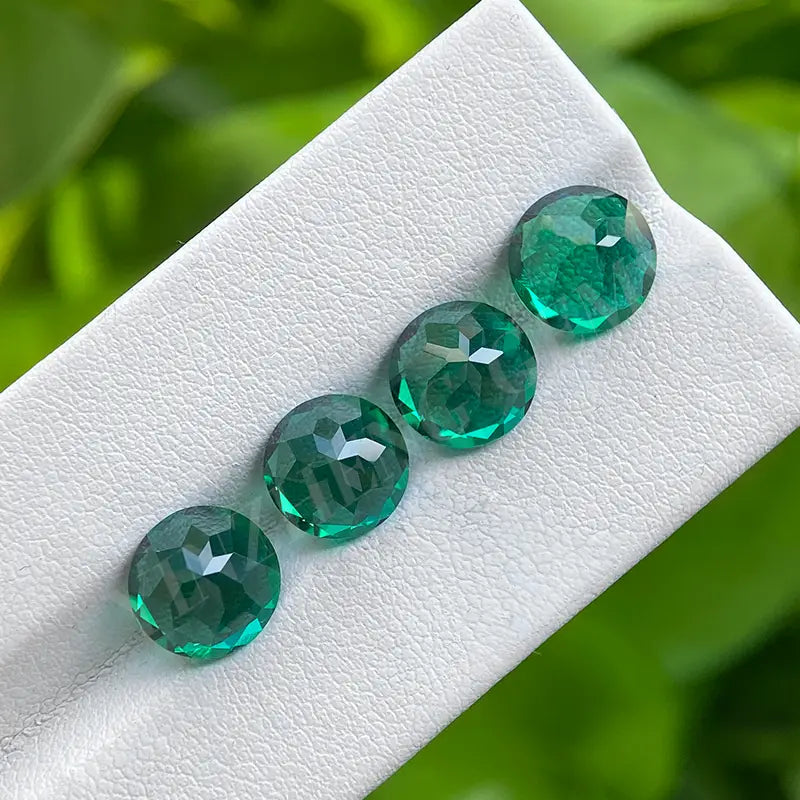 Lab Grown Zambian Emerald Cushion Round Cut