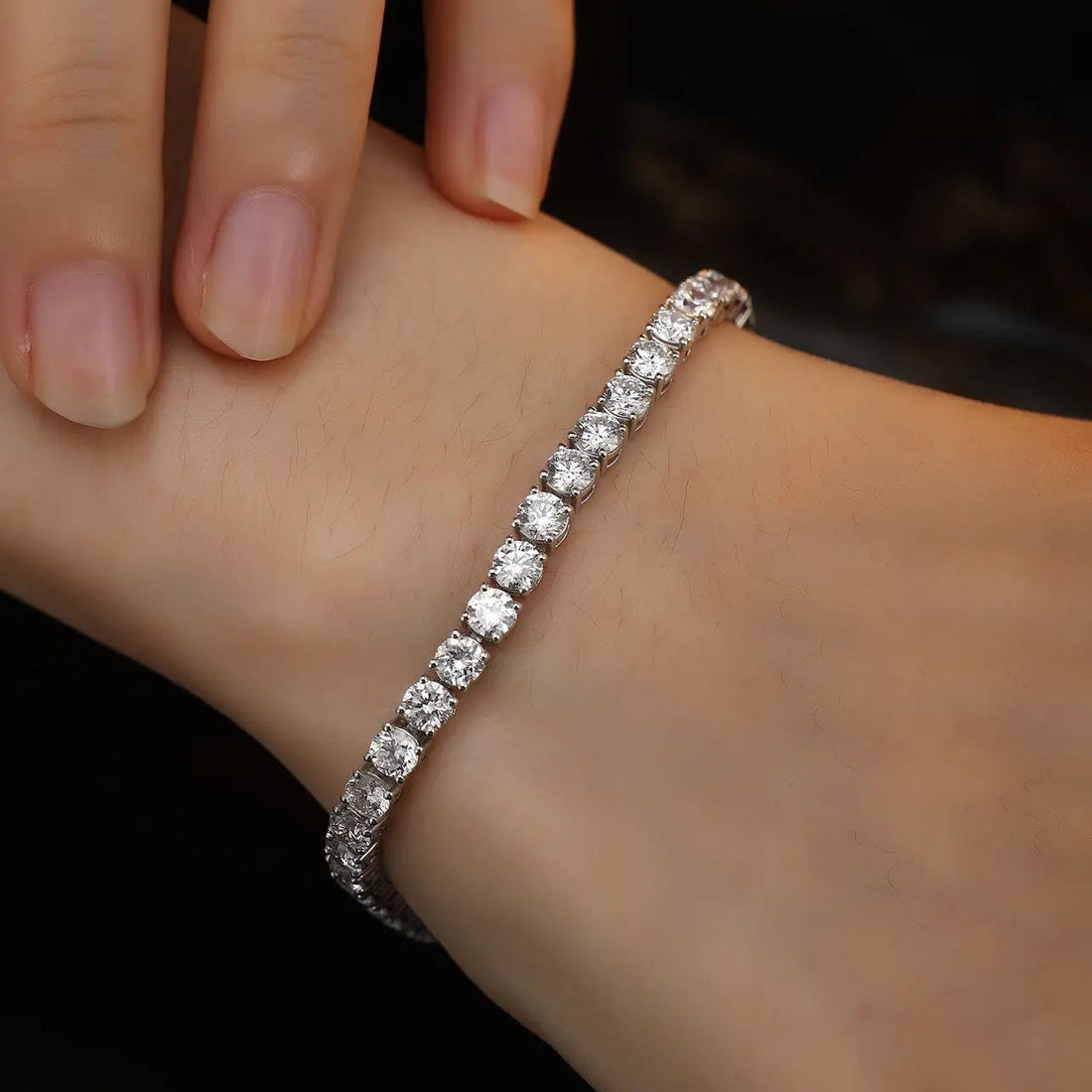 PT950 Lab Grown Diamond Tennis Bracelet (Round 0.2ct)