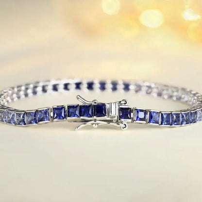 S925 Silver Cultivated Colored Blue Treasure Bracelet