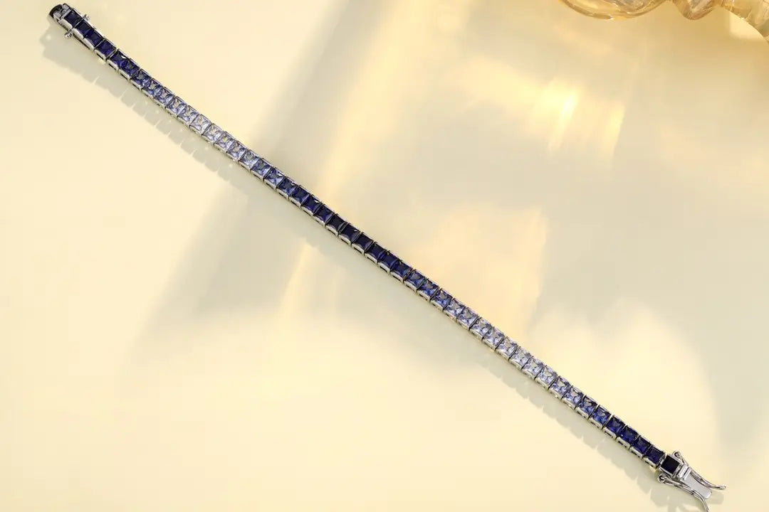 S925 Silver Cultivated Colored Blue Treasure Bracelet