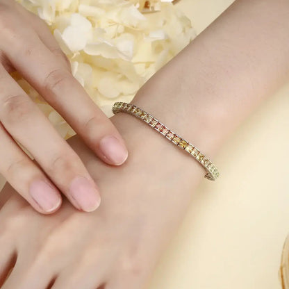 S925 Silver Yellow&Orange Nurturing Colored Blue Treasure Bracelet