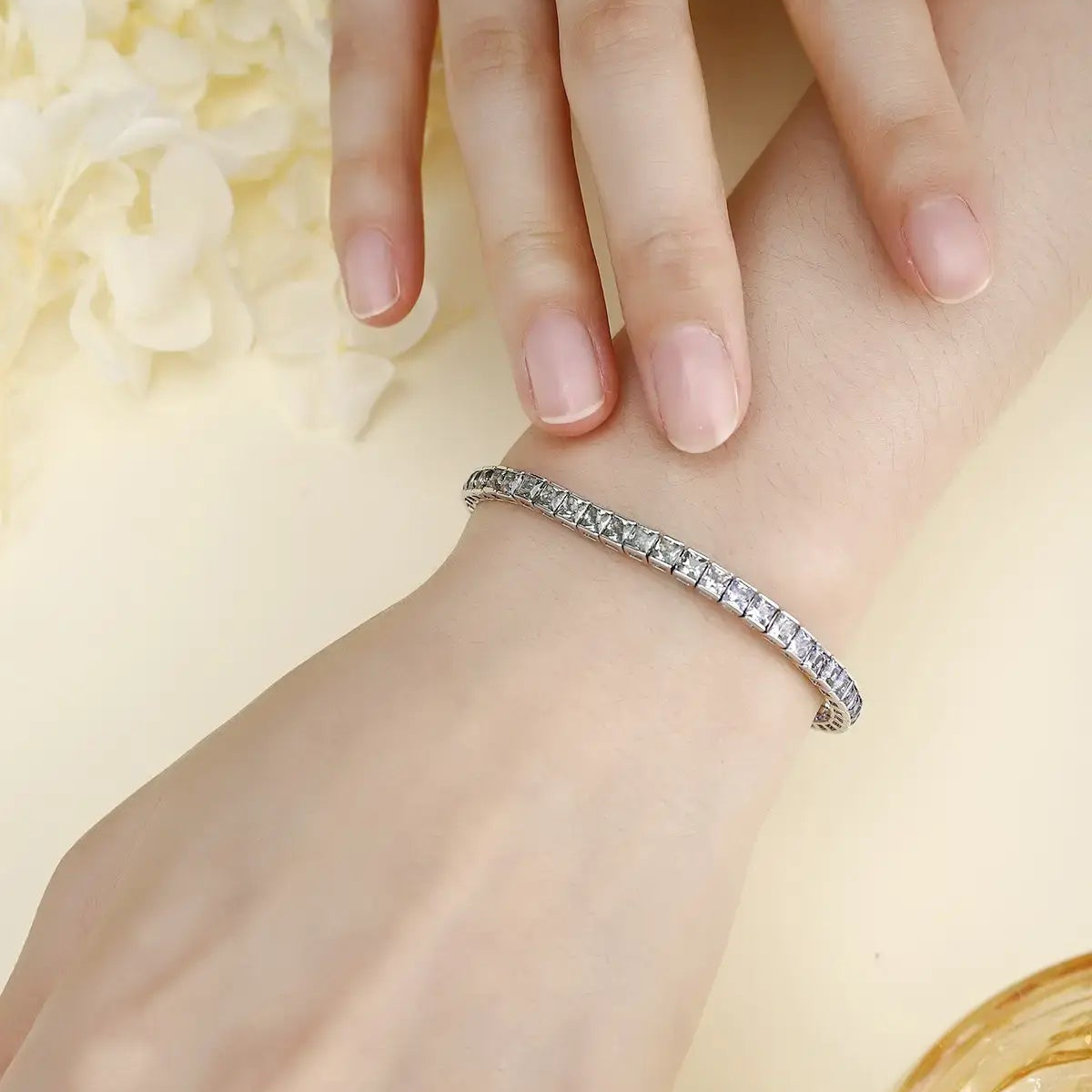 S925 Silver Blue&Green Cultivated Colored Blue Treasure Bracelet