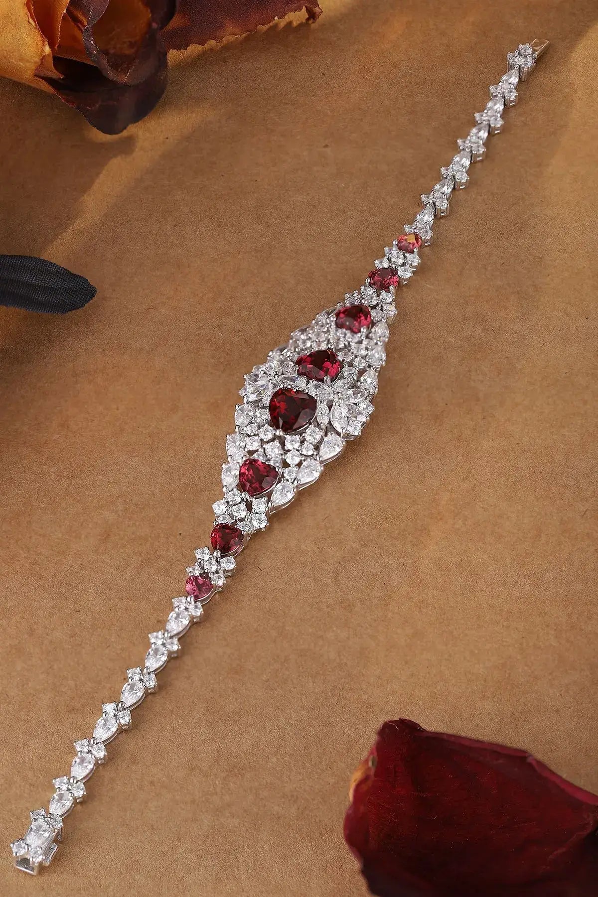 S925 Silver 8.06ct Natural Garnet Bracelet W JL128Y