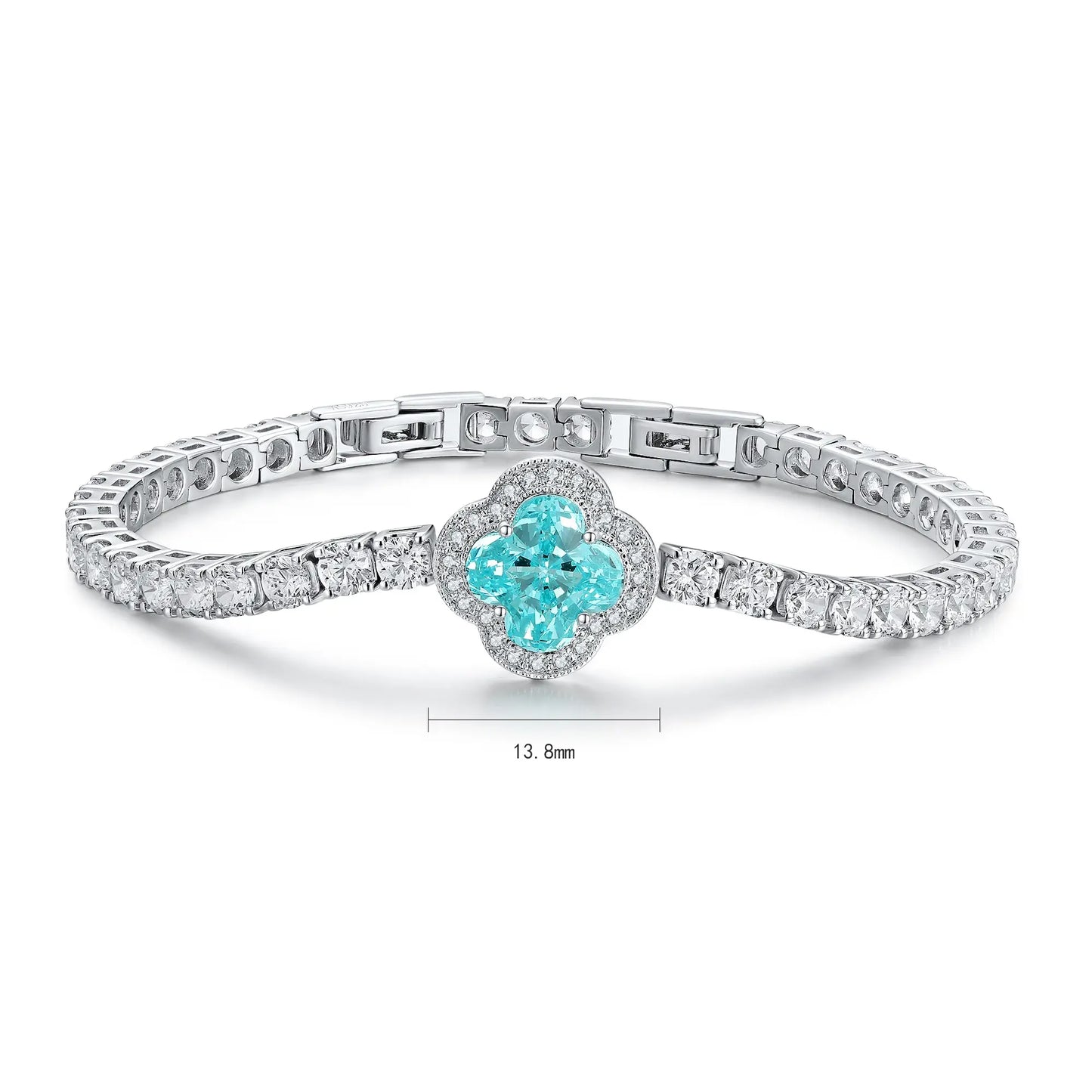 S925 Silver 3.9ct Lab Grown Paraiba Bracelet W JL185Y