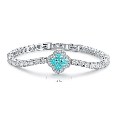 S925 Silver 3.9ct Lab Grown Paraiba Bracelet W JL185Y