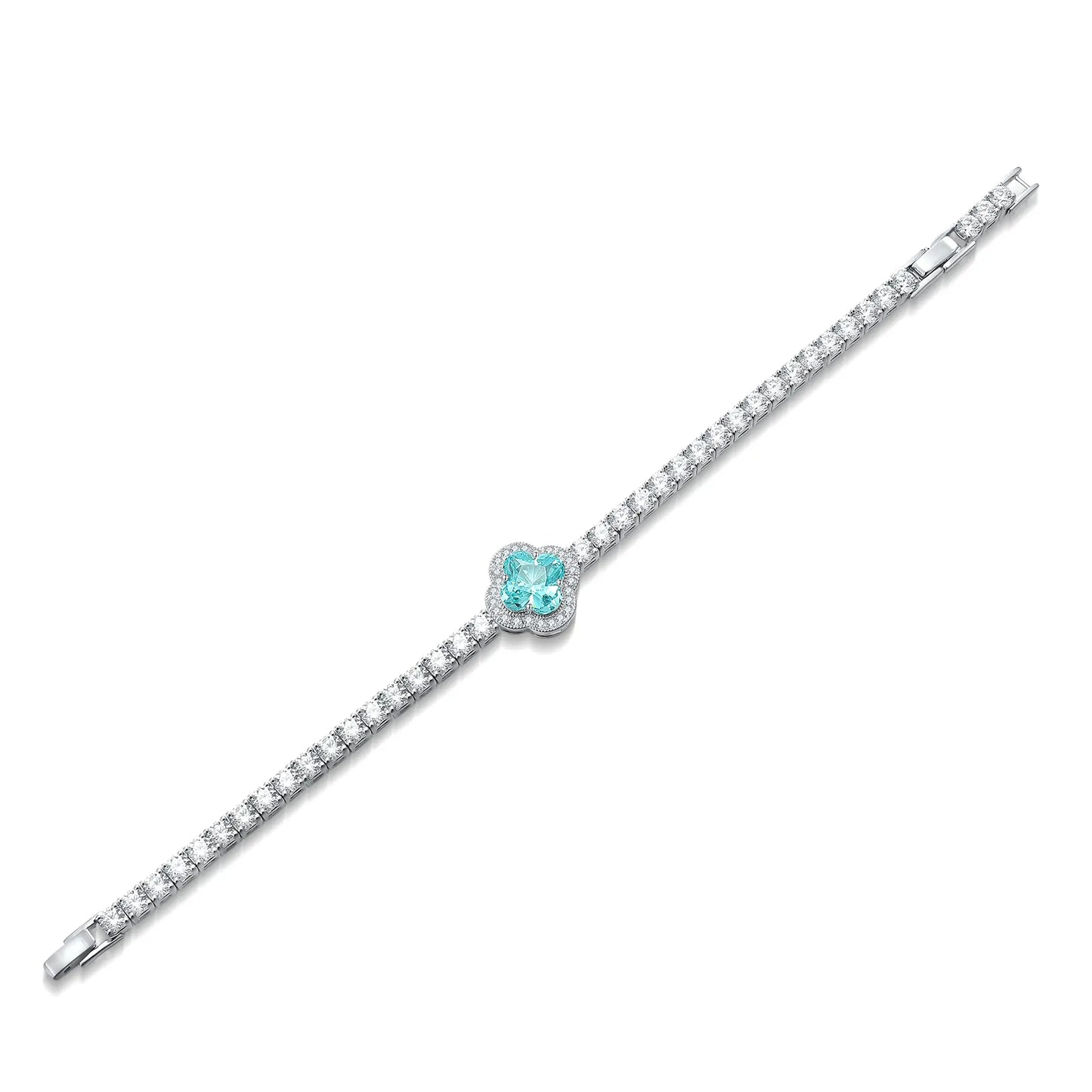 S925 Silver 3.9ct Lab Grown Paraiba Bracelet W JL185Y