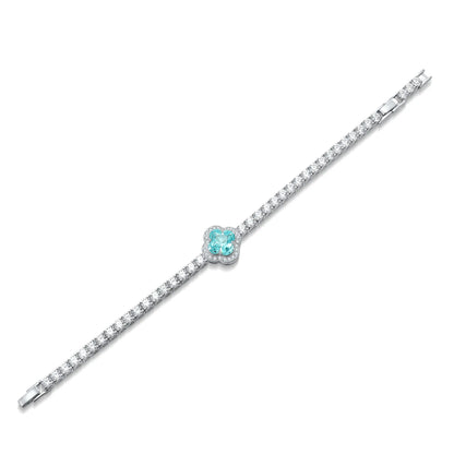 S925 Silver 3.9ct Lab Grown Paraiba Bracelet W JL185Y