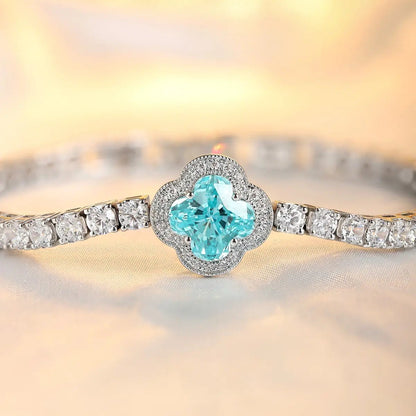 S925 Silver 3.9ct Lab Grown Paraiba Bracelet W JL185Y