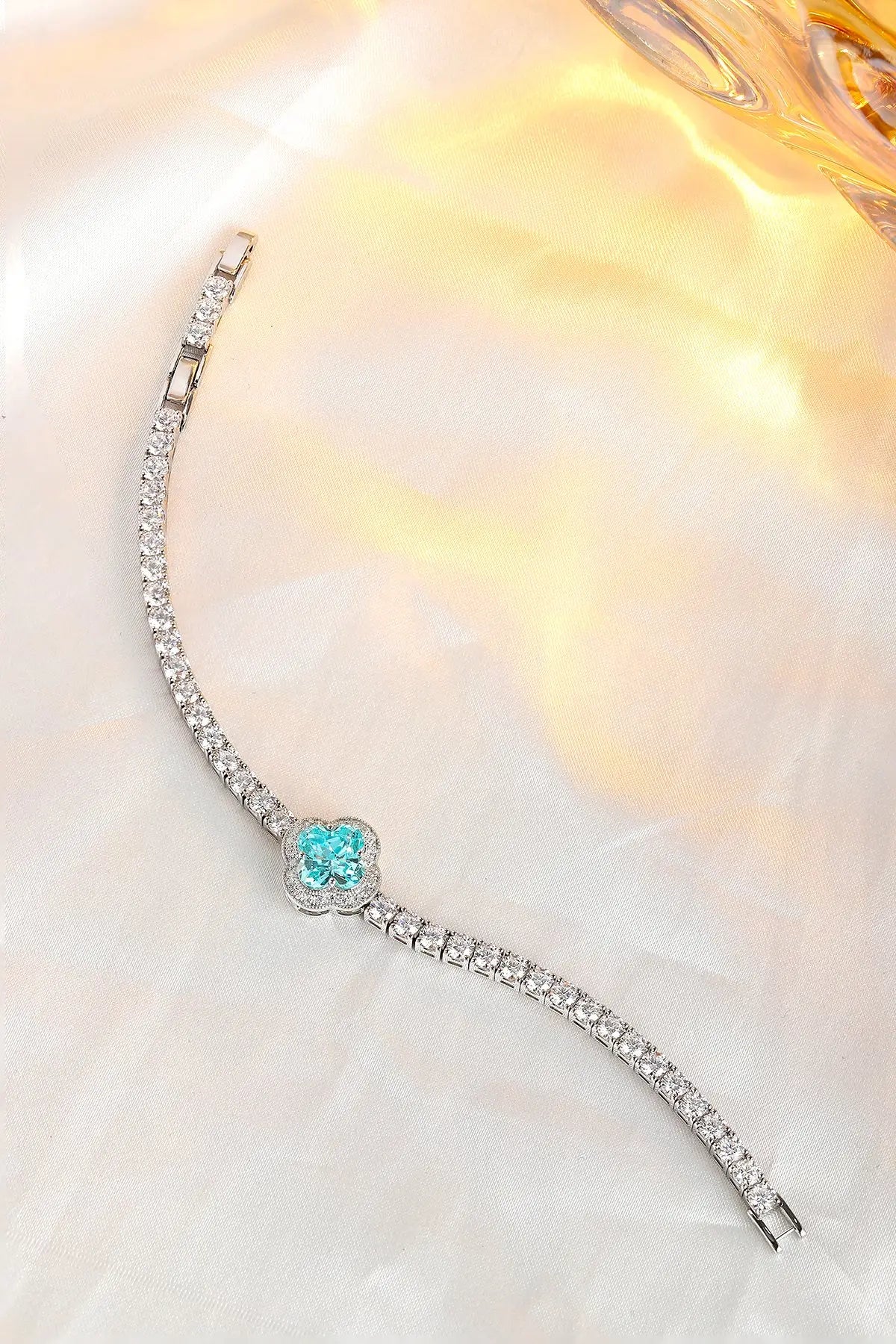 S925 Silver 3.9ct Lab Grown Paraiba Bracelet W JL185Y