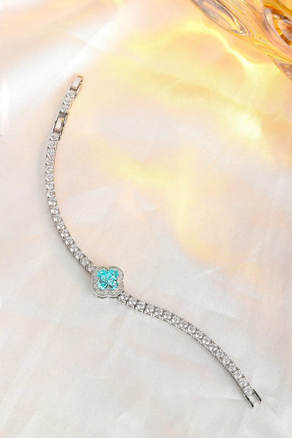 S925 Silver 3.9ct Lab Grown Paraiba Bracelet W JL185Y
