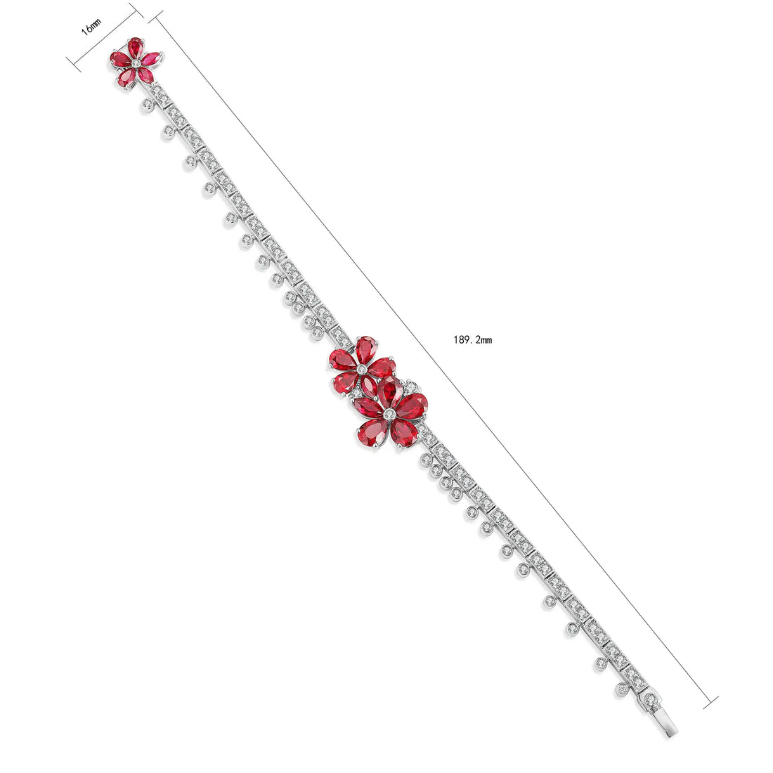 S925 Silver 8.6ct Lab Grown Ruby Treasure Bracelet W PRURL181Y