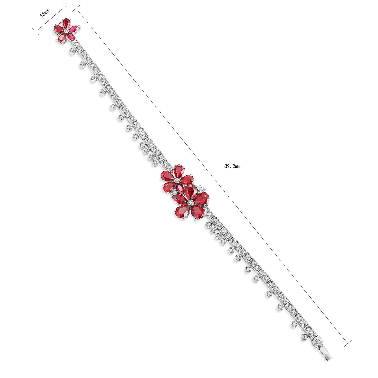 S925 Silver 8.6ct Lab Grown Ruby Treasure Bracelet W PRURL181Y