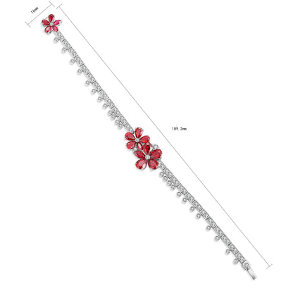 S925 Silver 8.6ct Lab Grown Ruby Treasure Bracelet W PRURL181Y