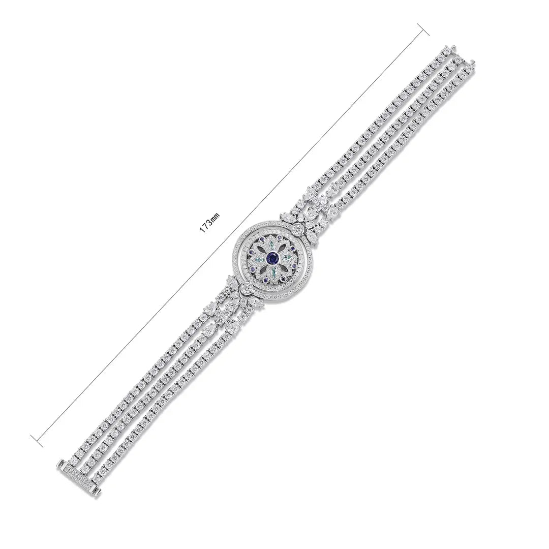 S925 Silver Cultivation Paraiba Blue Treasure Bracelet A JSABL224Y