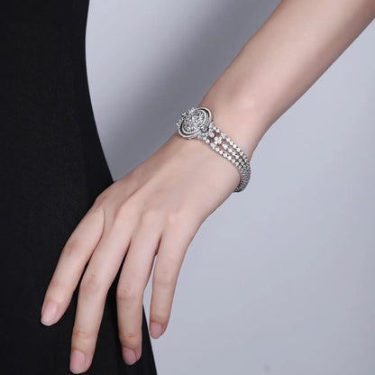 S925 Silver Cultivation Paraiba Blue Treasure Bracelet A JSABL224Y