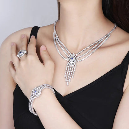 S925 Silver Cultivation Paraiba Blue Treasure Bracelet A JSABL224Y