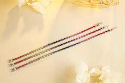 S925 Silver 3.5ct Square Cultivated Colored Blue Treasure Bracelet CH03103-1