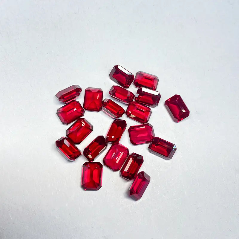 Czochralski Lab Grown Ruby Emerald Cut