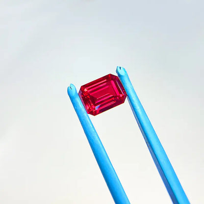 Czochralski Lab Grown Ruby Emerald Cut