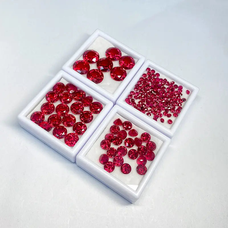 5A Lab Grown Ruby Round Shape