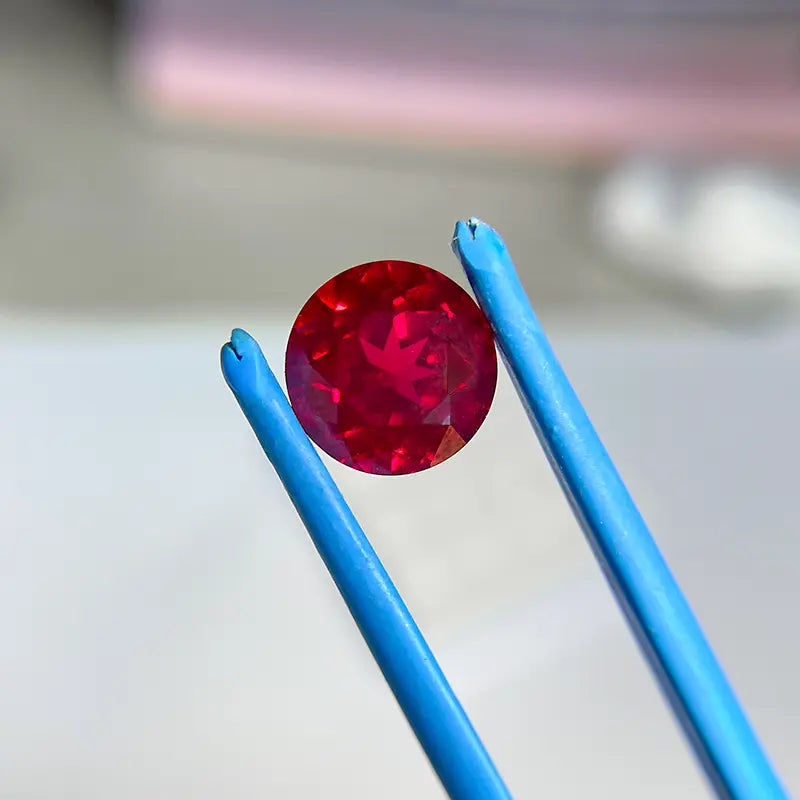 5A Lab Grown Ruby Round Shape