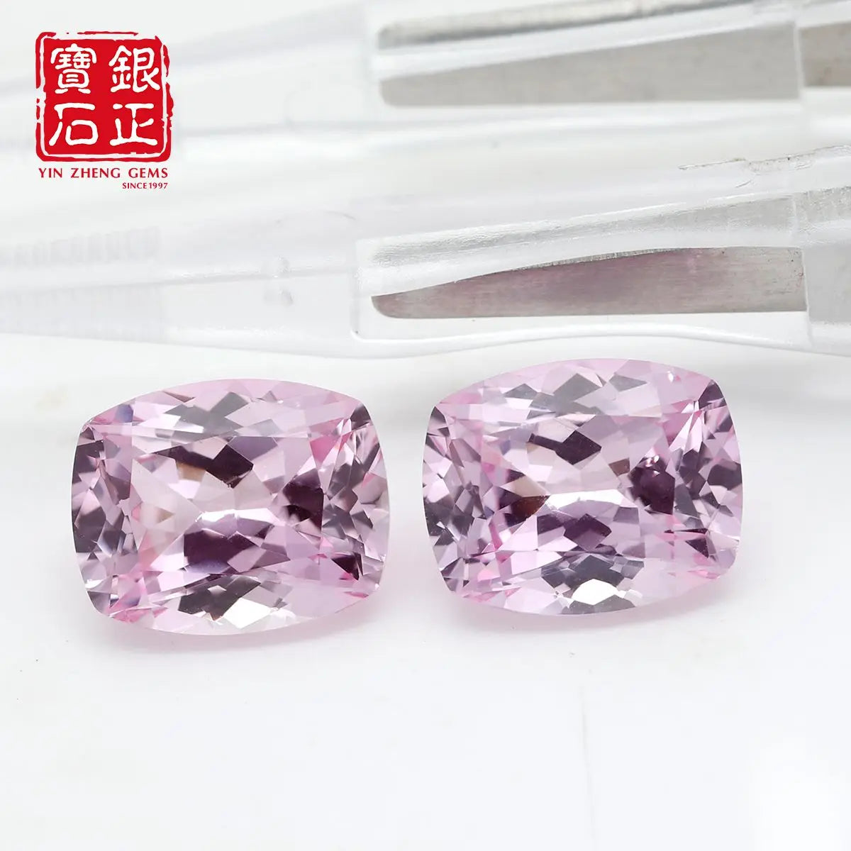 Precision Cut Morgan Pink Sapphire Square Synthetic