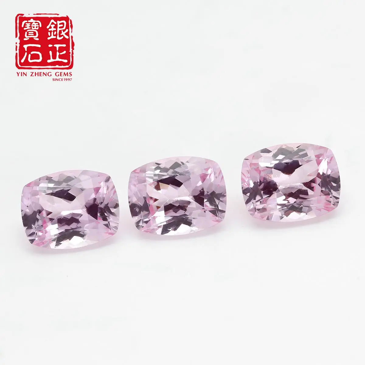 Precision Cut Morgan Pink Sapphire Square Synthetic