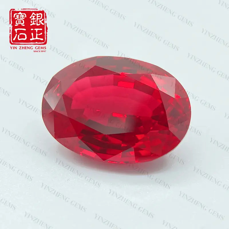 Precision Cut Oval Shape Lab Grown Ruby