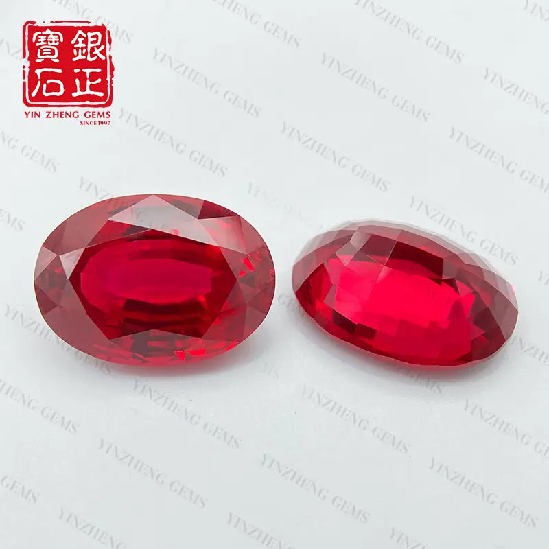 Precision Cut Oval Shape Lab Grown Ruby