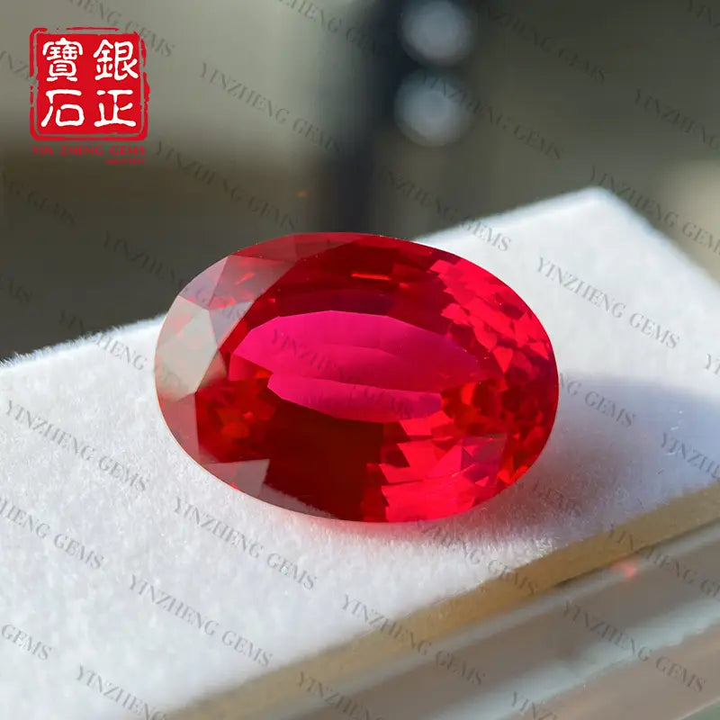 Precision Cut Oval Shape Lab Grown Ruby