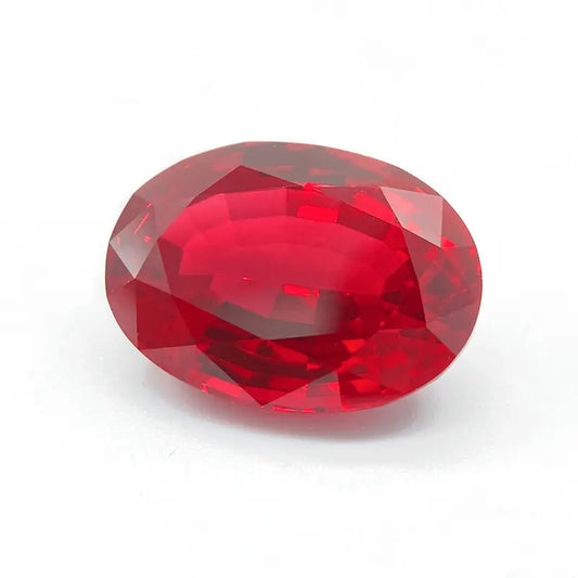 Flame Melted Oval Shape Lab Grown Ruby