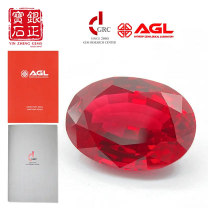 Flame Melted Oval Shape Lab Grown Ruby