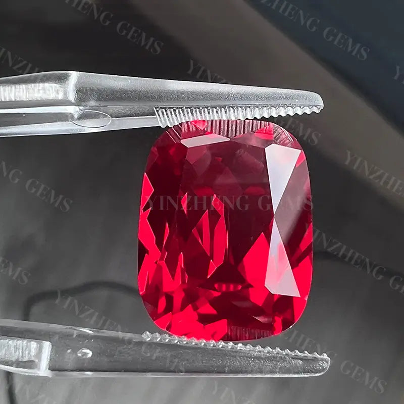 Precision Cu Cushion Shape Lab Grown Ruby