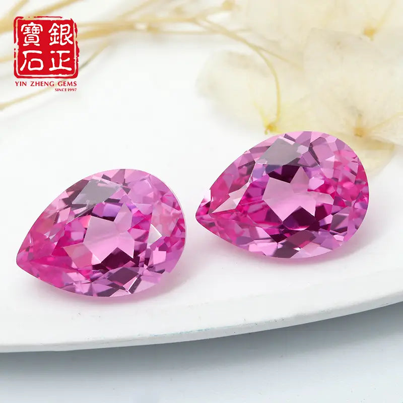 Flame Melted Pink Sapphire Pear Shape