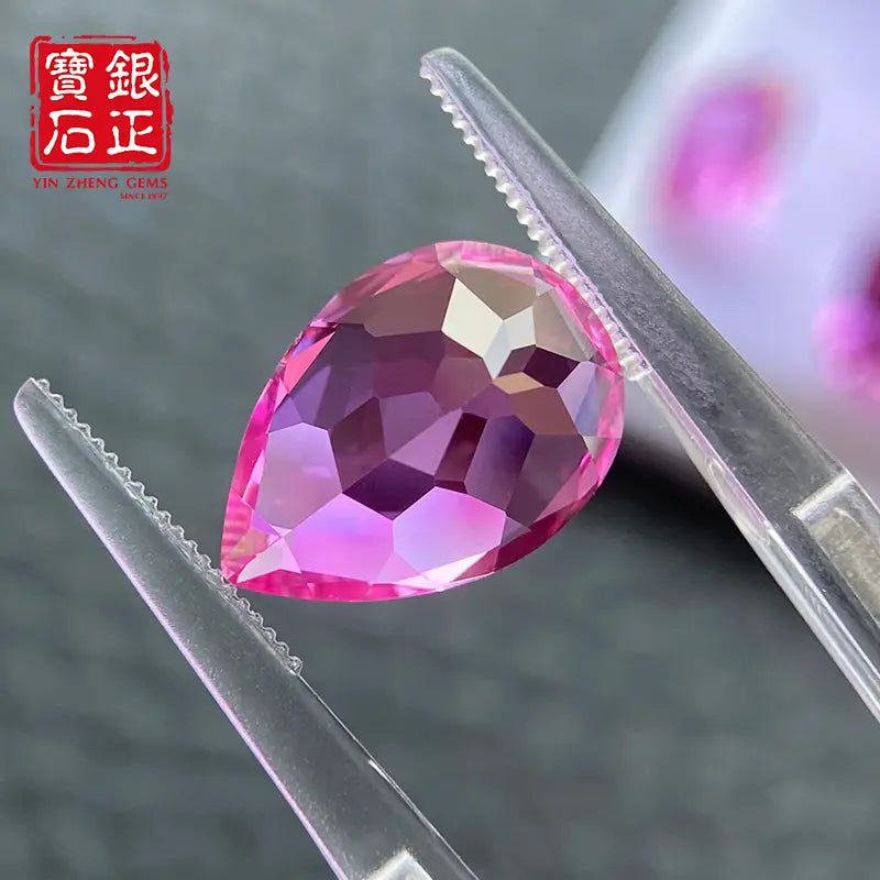 Flame Melted Pink Sapphire Pear Shape