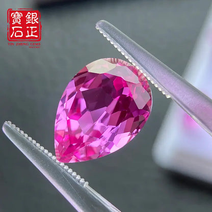 Flame Melted Pink Sapphire Pear Shape