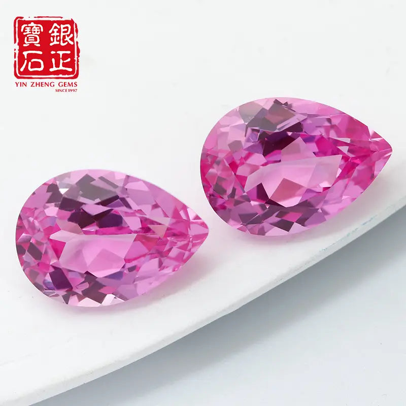 Flame Melted Pink Sapphire Pear Shape