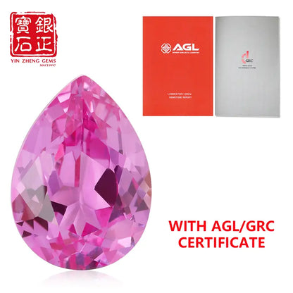 Flame Melted Pink Sapphire Pear Shape