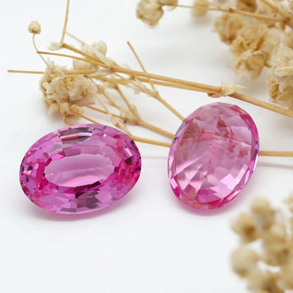 Flame Melted Pink Sapphire Oval Shape