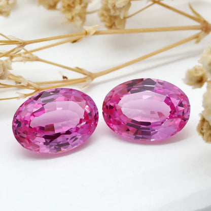 Flame Melted Pink Sapphire Oval Shape