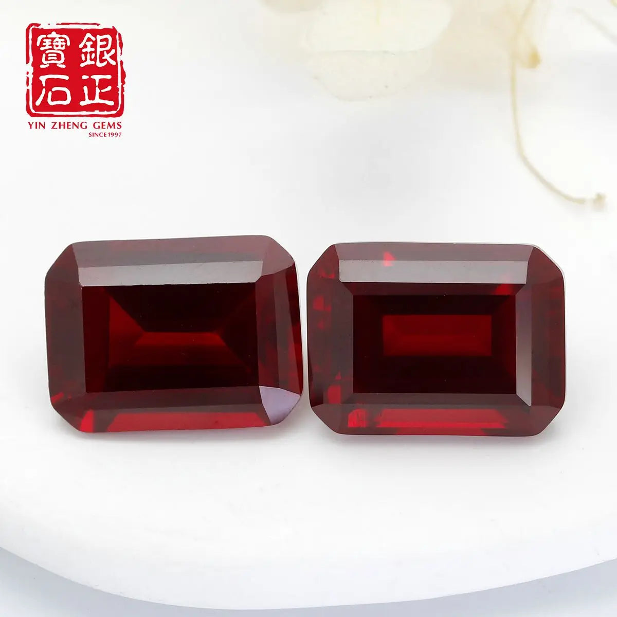 Flame Melted Emerald cut Mozambique Ruby