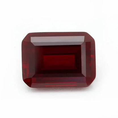 Flame Melted Emerald cut Mozambique Ruby