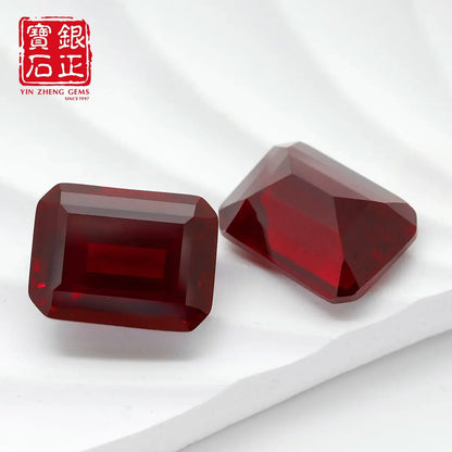 Flame Melted Emerald cut Mozambique Ruby