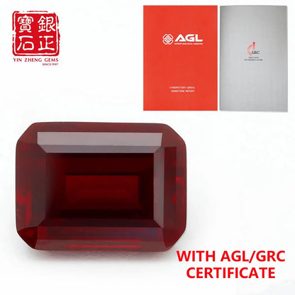 Flame Melted Emerald cut Mozambique Ruby