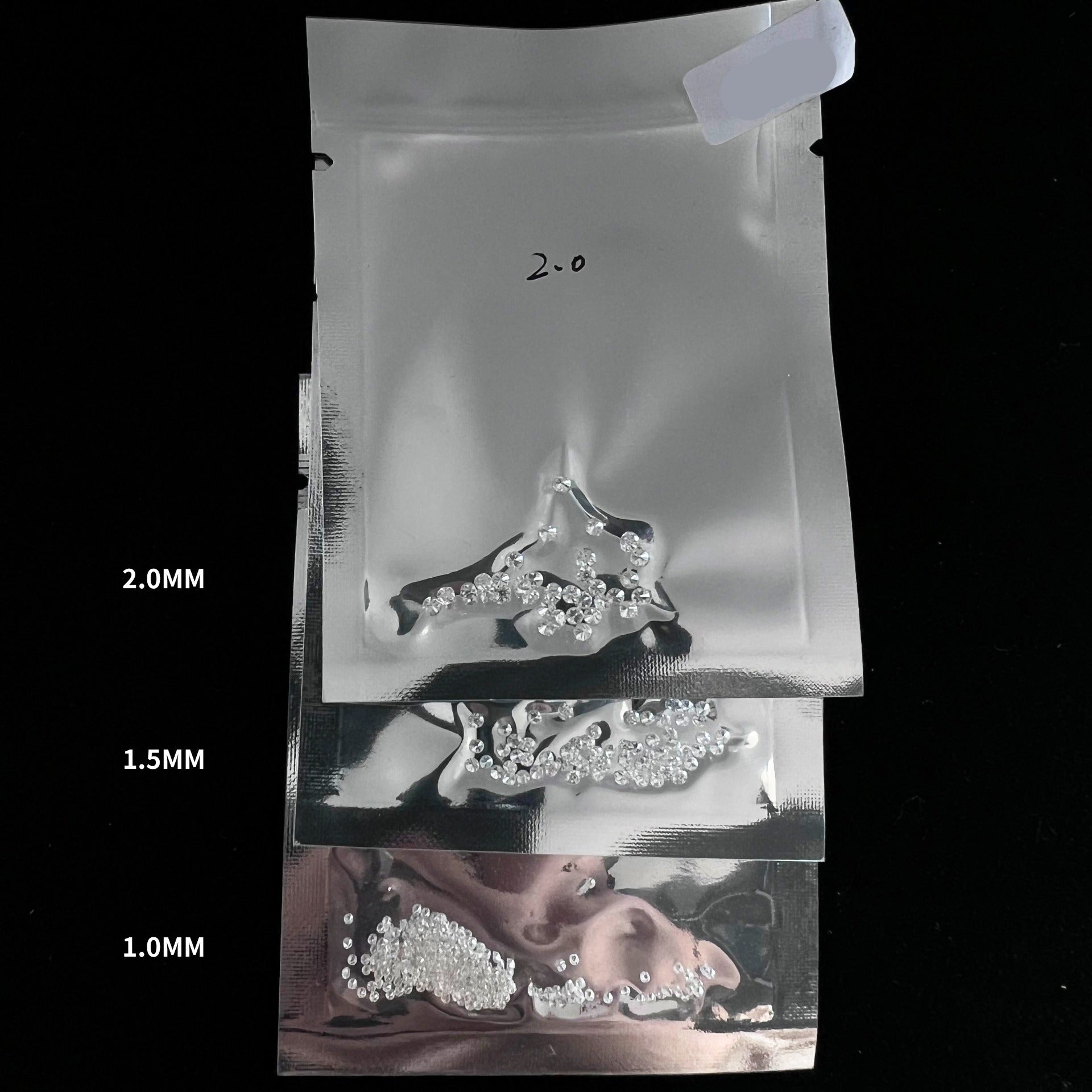 YinZheng 6A Grade Round Shape D Color Small Size Moissanite 0.8-2.9mm 1ct/Pack