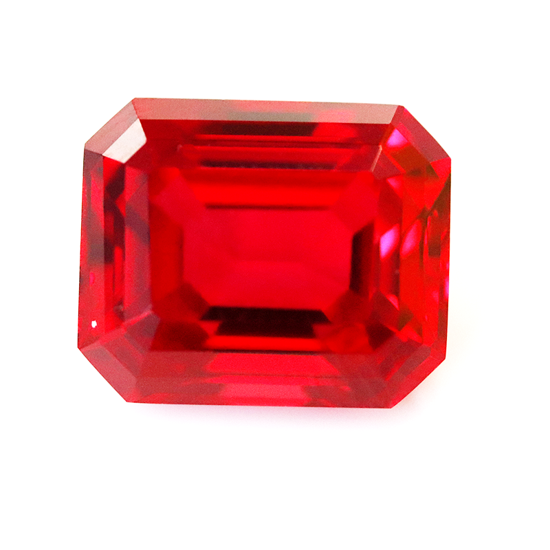 5A Lab Grown Ruby Emerald Cut