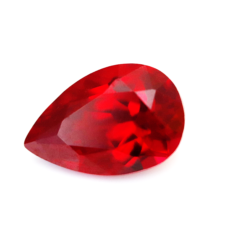 5A Lab Grown Ruby Pear Shape