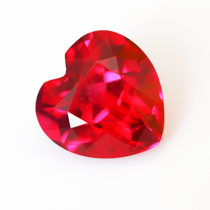 Czochralski Lab Grown Ruby Heart Shape